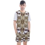 Opulent Essence Print Men s Mesh T-Shirt and Shorts Set