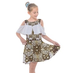 Kids  Shoulder Cutout Chiffon Dress 