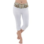 Opulent Essence Print Lightweight Velour Capri Yoga Leggings