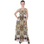 Opulent Essence Print Empire Waist Velour Maxi Dress