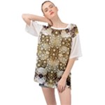 Opulent Essence Print Oversized Chiffon Top