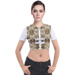 Opulent Essence Print Short Sleeve Cropped Jacket