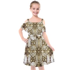 Kids  Cut Out Shoulders Chiffon Dress 