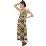 Opulent Essence Print V-Neck Chiffon Maxi Dress