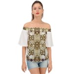 Opulent Essence Print Off Shoulder Short Sleeve Top