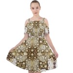 Opulent Essence Print Cut Out Shoulders Dress