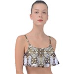 Opulent Essence Print Frill Bikini Top