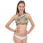 Opulent Essence Print Cross Front Halter Bikini Top