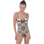 Opulent Essence Print Tie Strap One Piece Swimsuit