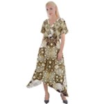 Opulent Essence Print Cross Front Sharkbite Hem Maxi Dress