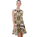 Opulent Essence Print Frill Swing Dress