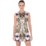 Opulent Essence Print Lace Up Front Bodycon Dress