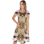 Opulent Essence Print Classic Short Sleeve Dress