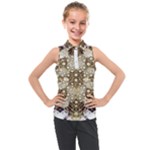 Opulent Essence Print Kids  Sleeveless Polo T-Shirt