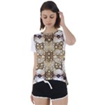 Opulent Essence Print Short Sleeve Open Back T-Shirt