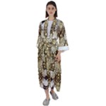 Opulent Essence Print Maxi Satin Kimono