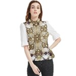 Opulent Essence Print Frill Neck Blouse