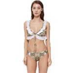 Opulent Essence Print Low Cut Ruffle Edge Bikini Set