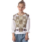 Opulent Essence Print Kids  Cuff Sleeve Top