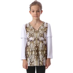 Kids  V Neck Casual Top 