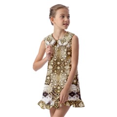 Kids  Pilgrim Collar Ruffle Hem Dress 