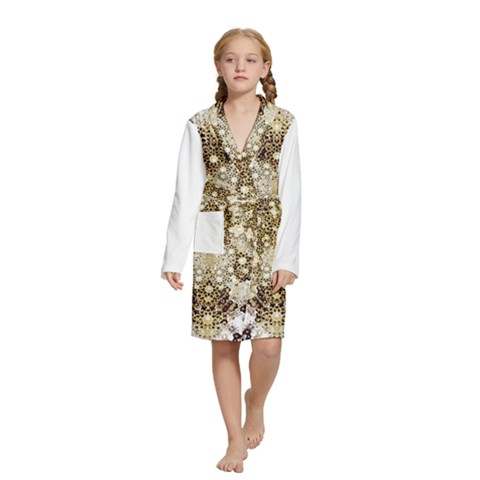 Opulent Essence Print Kids  Long Sleeve Velvet Lounge Robe from ArtsNow.com