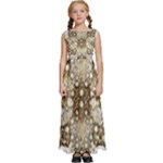 Opulent Essence Print Kids  Satin Sleeveless Maxi Dress