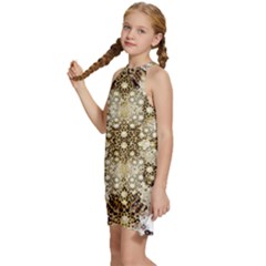 Kids  Halter Collar Waist Tie Chiffon Dress 