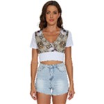 Opulent Essence Print V-Neck Crop Top