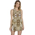 Opulent Essence Print Sleeveless High Waist Mini Dress