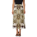 Opulent Essence Print Classic Midi Chiffon Skirt