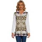 Opulent Essence Print Long Sleeve Drawstring Hooded Top