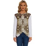 Opulent Essence Print Long Sleeve Crew Neck Pullover Top