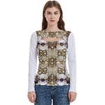 Opulent Essence Print Women s Cut Out Long Sleeve T-Shirt