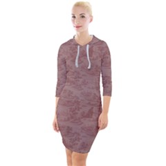 Quarter Sleeve Hood Bodycon Dress 