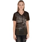 Timeless Shores, Las grutas beach, Rio negro, Argentina Women s V-Neck Scrub Top