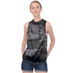 Timeless Shores, Las grutas beach, Rio negro, Argentina High Neck Satin Top