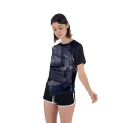 Asymmetrical Short Sleeve Sports T-Shirt 