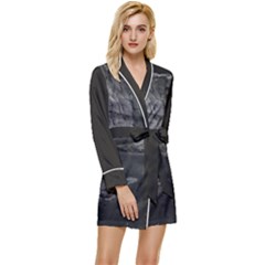 Long Sleeve Satin Robe 