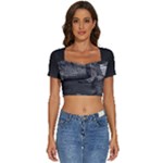 Timeless Shores, Las grutas beach, Rio negro, Argentina Short Sleeve Square Neckline Crop Top 