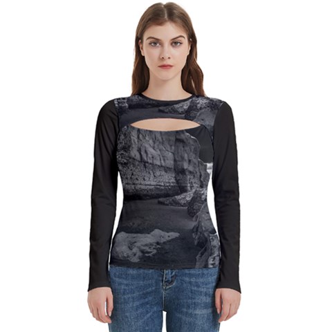 Timeless Shores, Las grutas beach, Rio negro, Argentina Women s Cut Out Long Sleeve T