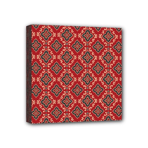 Illustrations Ajrak Abstract Design Pattern Mini Canvas 4  x 4  (Stretched) from ArtsNow.com