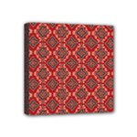 Illustrations Ajrak Abstract Design Pattern Mini Canvas 4  x 4  (Stretched)