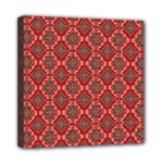 Illustrations Ajrak Abstract Design Pattern Mini Canvas 8  x 8  (Stretched)