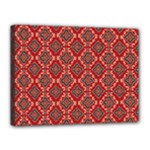 Illustrations Ajrak Abstract Design Pattern Canvas 16  x 12  (Stretched)