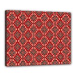 Illustrations Ajrak Abstract Design Pattern Canvas 20  x 16  (Stretched)