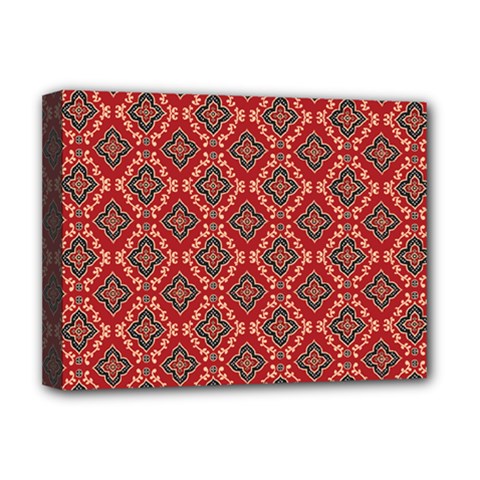 Illustrations Ajrak Abstract Design Pattern Deluxe Canvas 16  x 12  (Stretched)  from ArtsNow.com