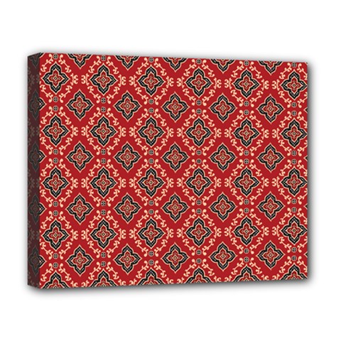 Illustrations Ajrak Abstract Design Pattern Deluxe Canvas 20  x 16  (Stretched) from ArtsNow.com