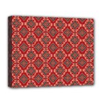 Illustrations Ajrak Abstract Design Pattern Deluxe Canvas 20  x 16  (Stretched)