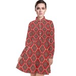 Illustrations Ajrak Abstract Design Pattern Long Sleeve Chiffon Shirt Dress